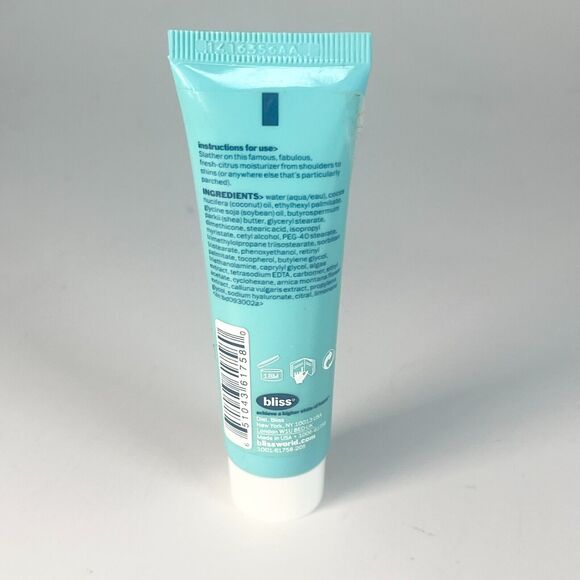 Bliss Body Butter Lemon + Sage Cream Moisturizer Travel 1 fl ox 30 ml Sealed New - Picture 3 of 4